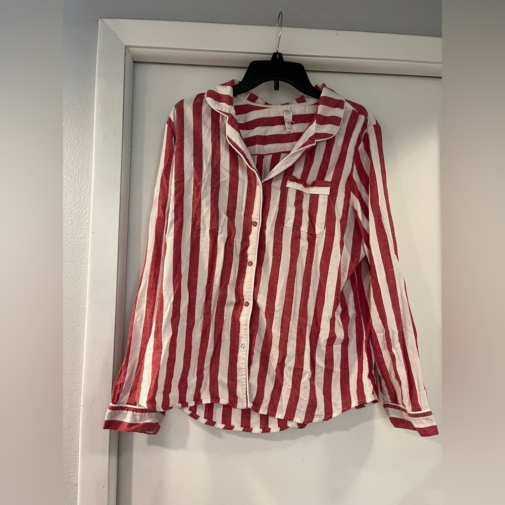 LIKE NEW Target red and white striped pajama set